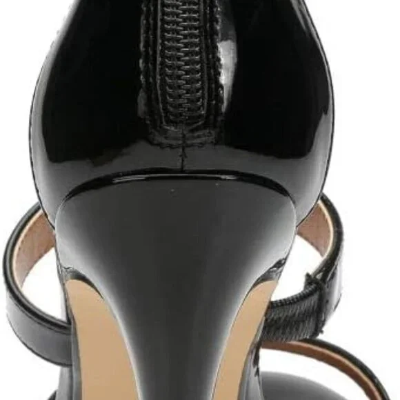 Unisex Strappy Heels Patent PU Rubber Sole 14.5 Women/13 Men High Heel Pumps - Picture 6 of 7